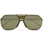 Bottega Veneta - Aviator-Style Gold-Tone Mirrored Sunglasses - Gold