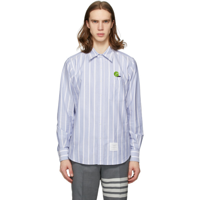 Photo: Thom Browne Blue Seersucker Tennis Ball Shirt