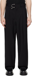 CMMAWEAR Black Belted Two-Pleat Trousers