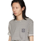 Loewe Navy and Off-White Stripe Anagram T-Shirt