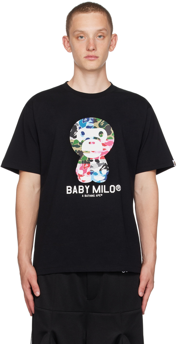 BAPE Black ABC Camo Crazy Baby Milo T-Shirt