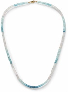 Roxanne First - 14-Karat Gold Aquamarine Beaded Necklace
