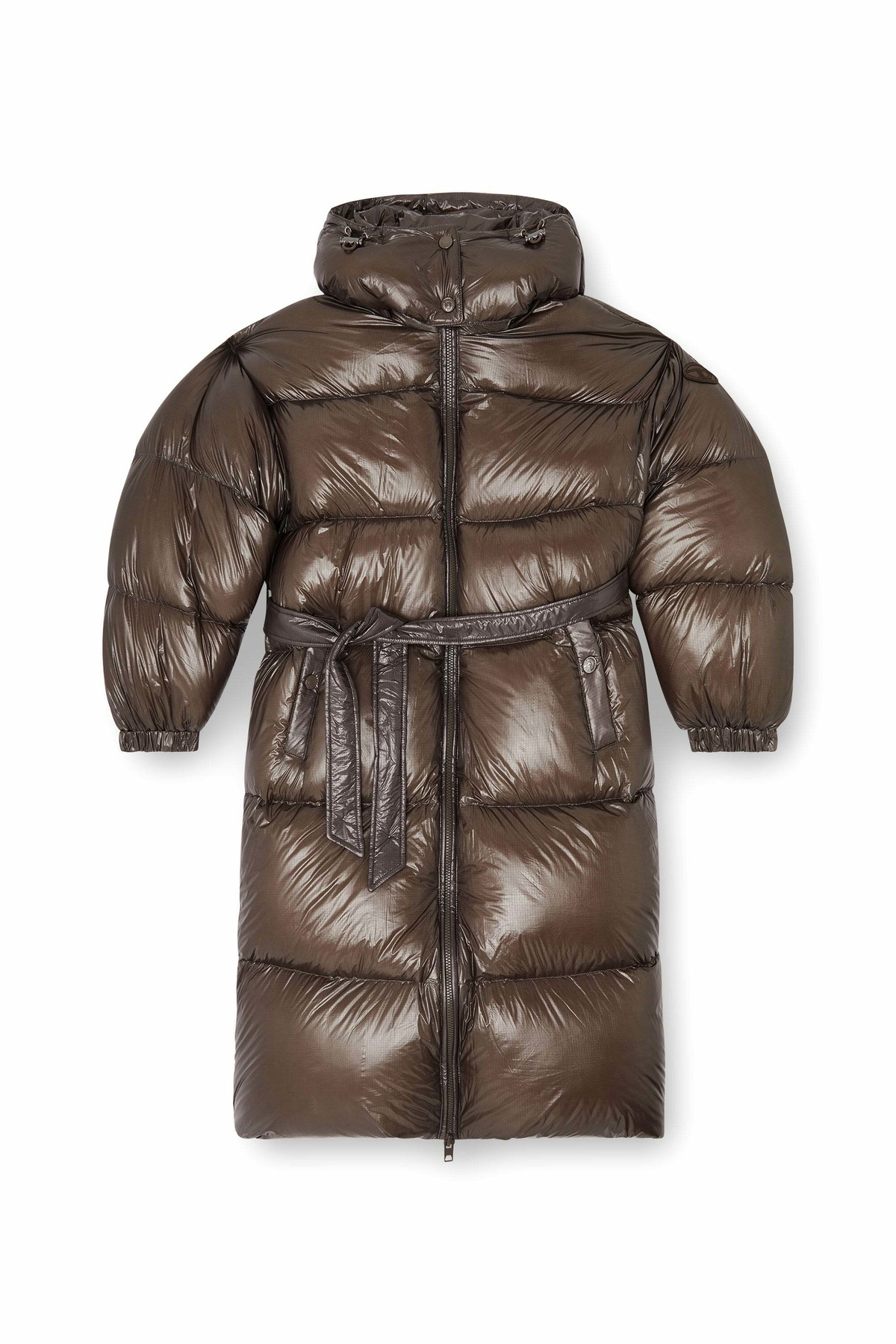 Diesel Down puffer coat in ultra-light ripstop - Winter Jackets Womens in Brown