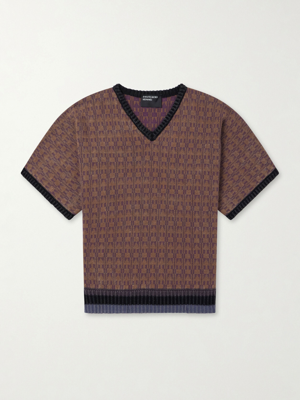 Enfants Riches Déprimés - Vienna Cotton-Jacquard Sweater - Burgundy