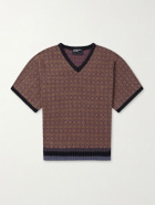 Enfants Riches Déprimés - Vienna Cotton-Jacquard Sweater - Burgundy