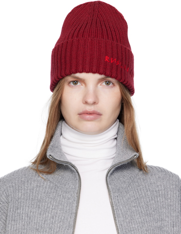 Photo: Ruslan Baginskiy Burgundy Monogram-Embroidered Wool Beanie