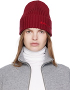 Ruslan Baginskiy Burgundy Monogram-Embroidered Wool Beanie