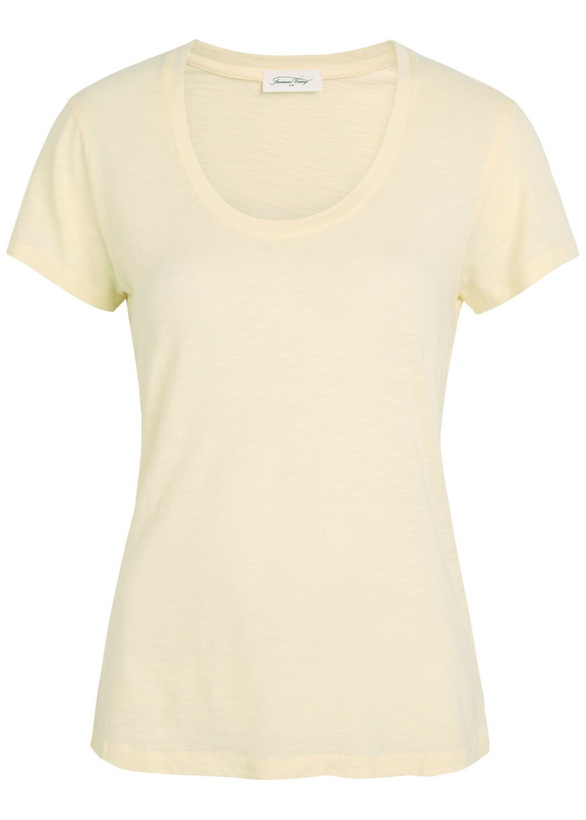 Photo: American Vintage Jacksonville Slubbed Cotton-blend T-shirt Yellow