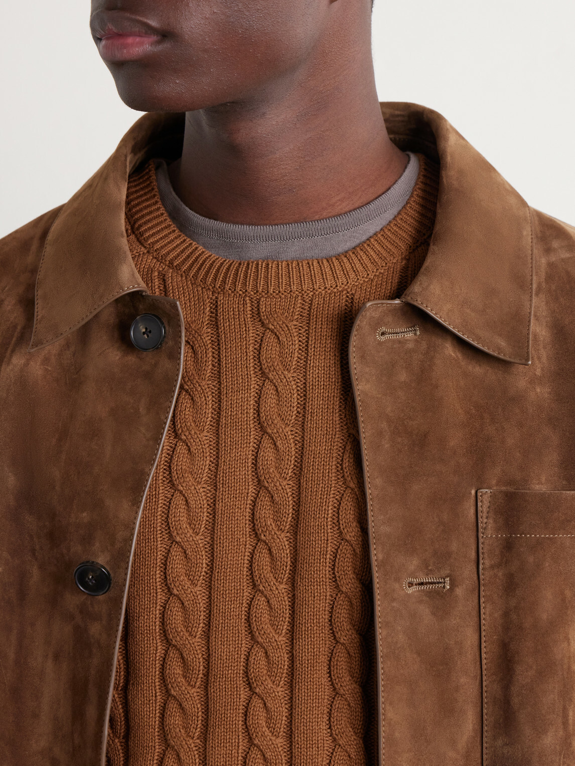 Beams Plus - Cable-Knit Cotton Sweater - Brown