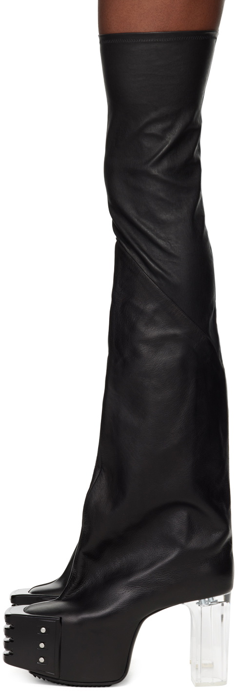 Rick Owens Black Porterville Flared Kiss 45 Boots Rick Owens