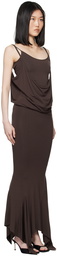 The Attico Brown Layered Midi Dress