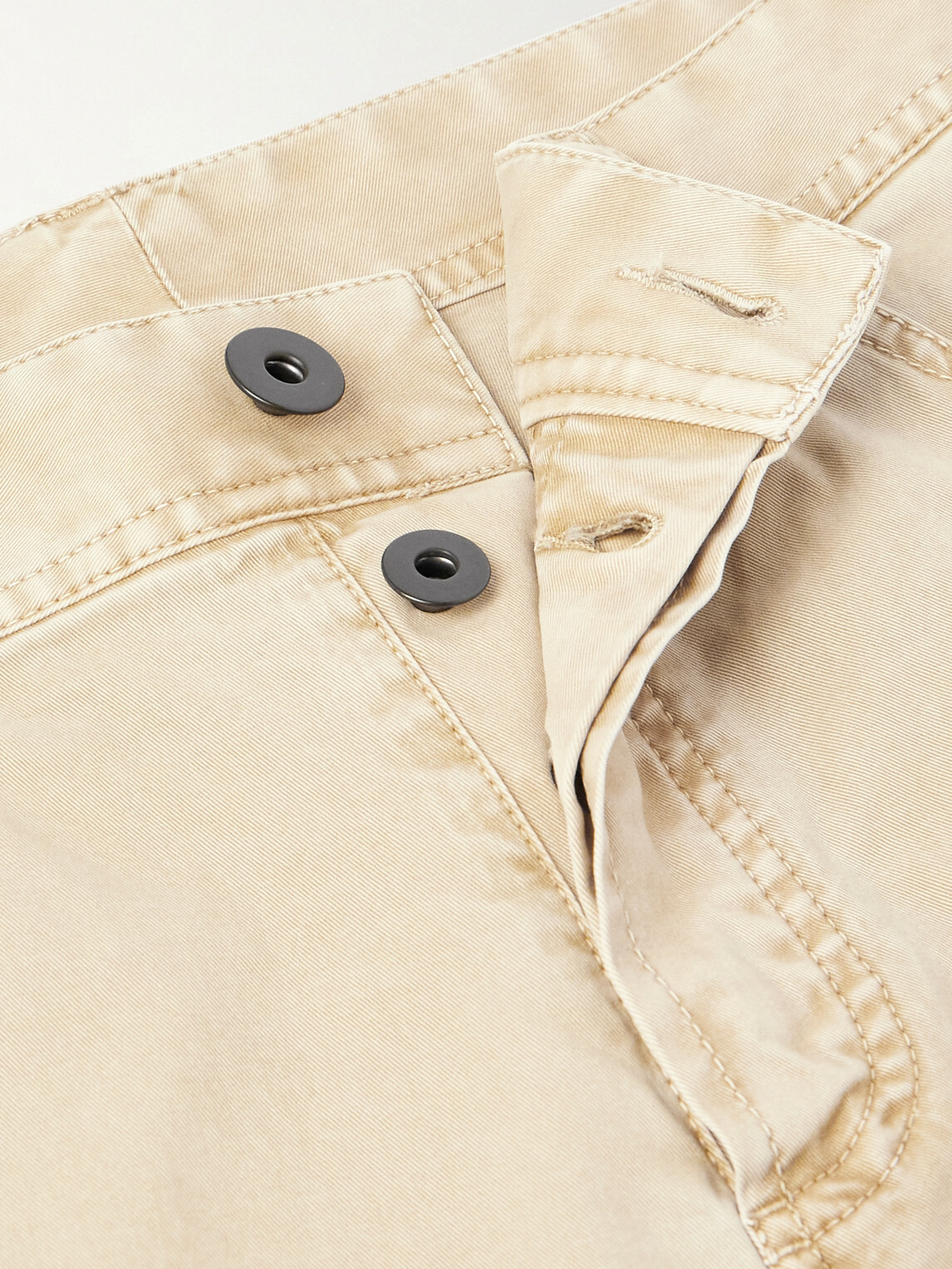 James Perse - Slim-Fit Straight-Leg Brushed Cotton-Blend Twill Trousers - Neutrals
