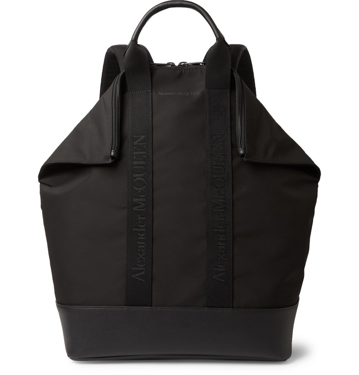 Photo: Alexander McQueen - De Manta Leather-Trimmed Nylon Convertible Tote Bag - Black