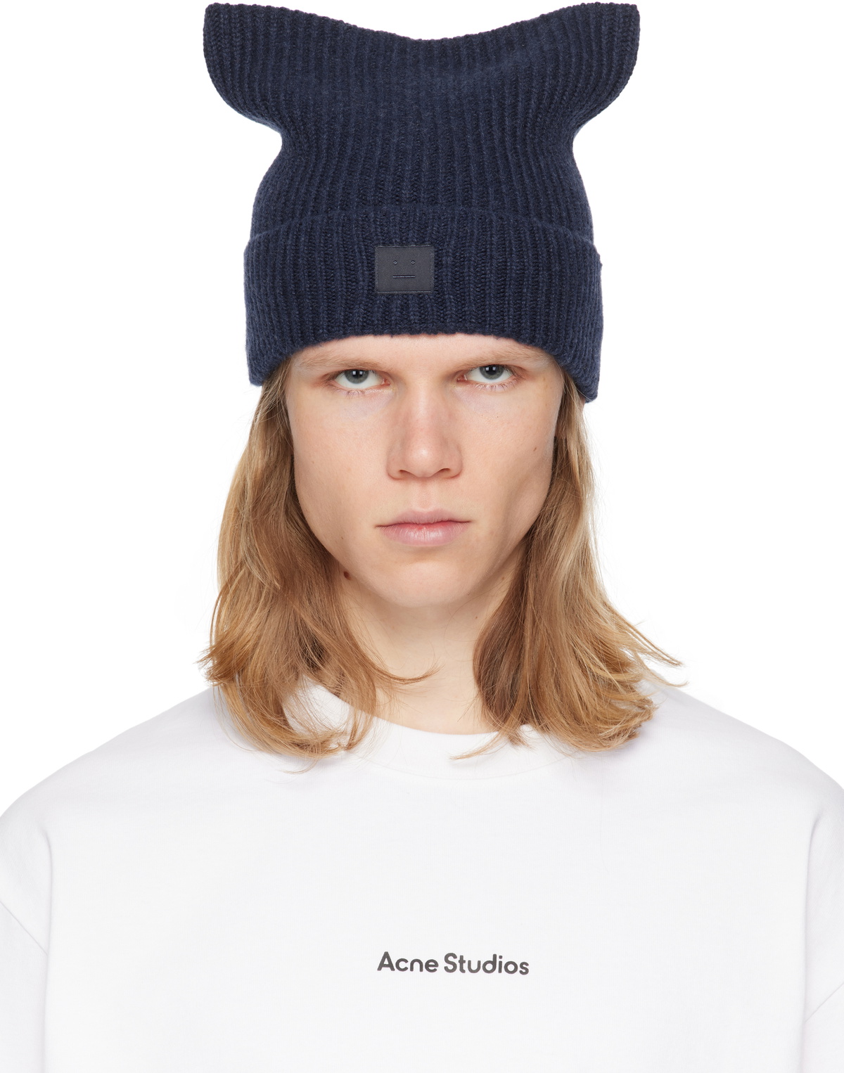 Acne Studios Blue Wool Mohair Beanie Acne Studios