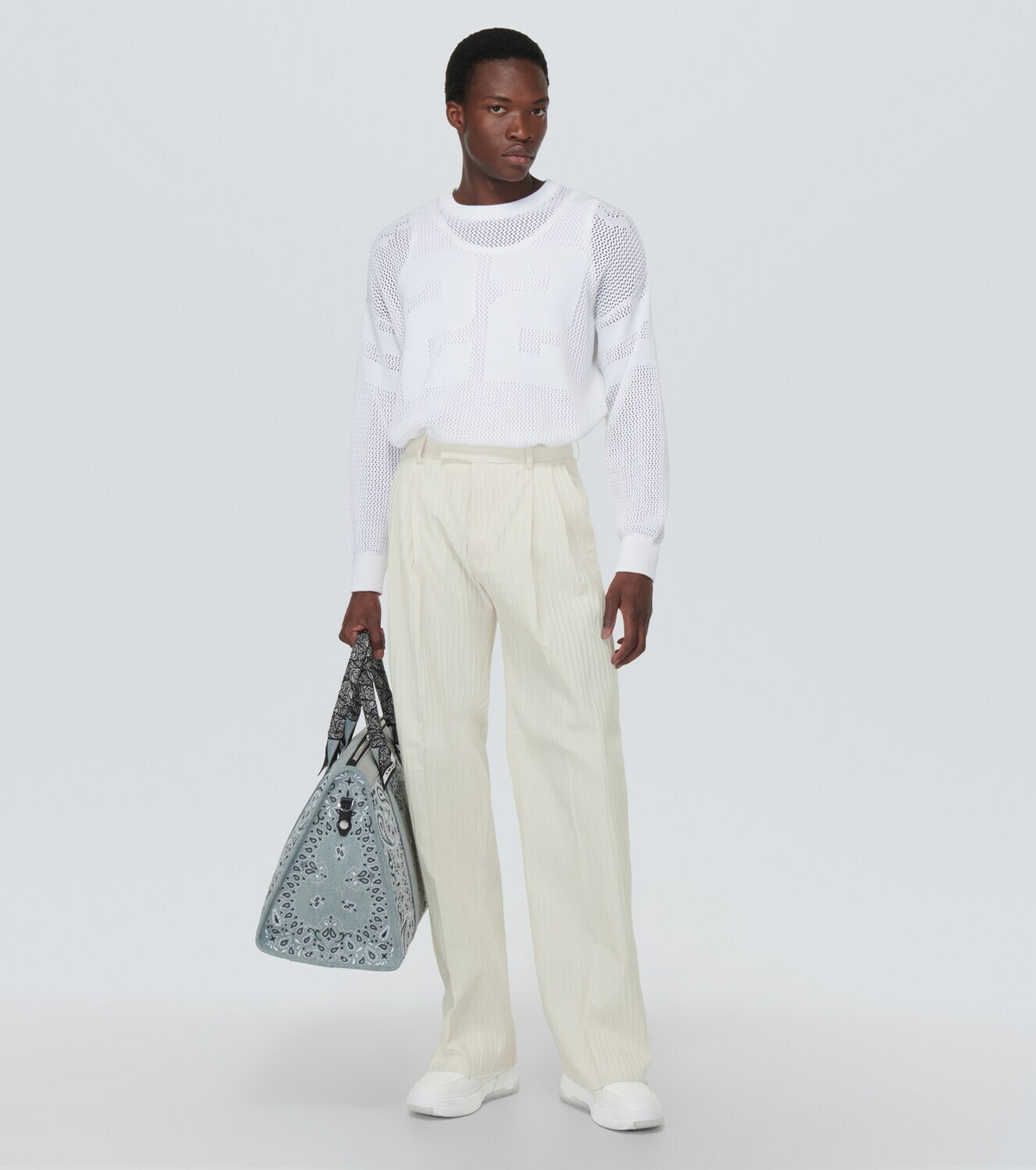 Amiri Mid-rise wide-leg twill pants