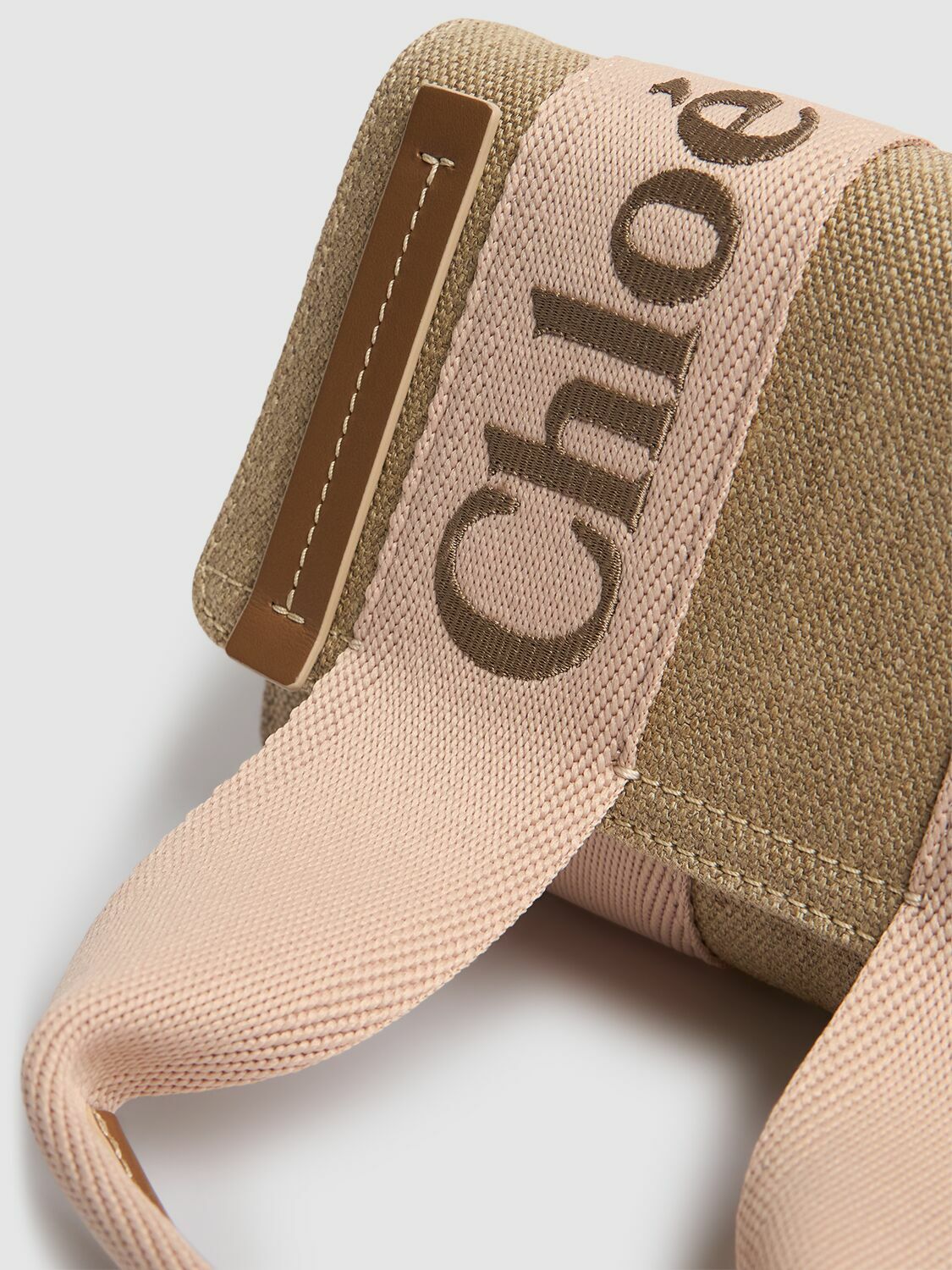 CHLOÉ Woody Linen & Leather Belt Bag