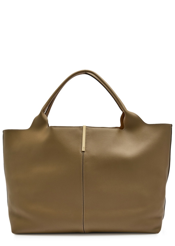Photo: Tods Large Leather Tote bag - Khaki - One Size