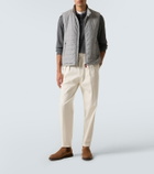Kiton Suede-trimmed cashmere-blend vest