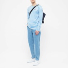 Comme des Garçons Play Men's Little Red Heart Long Sleeve Stripe T in Blue