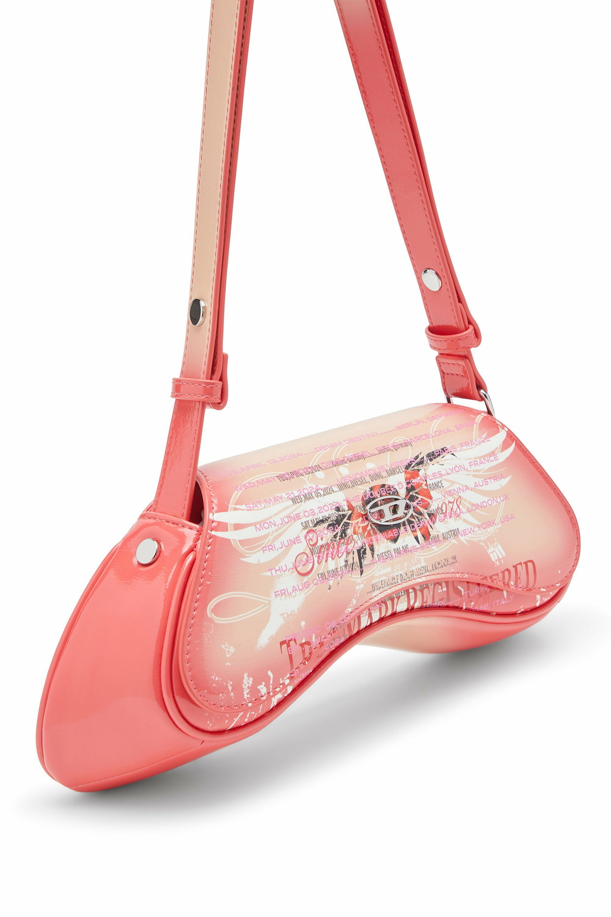 Diesel Play-Shoulder bag in printed glossy PU - Shoulder Bags 