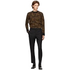 Saint Laurent Black Jacquard Leopard Crewneck Sweater