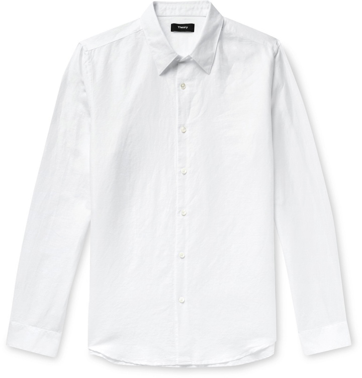 Photo: Theory - Essential Irving Linen and Cotton-Blend Shirt - White