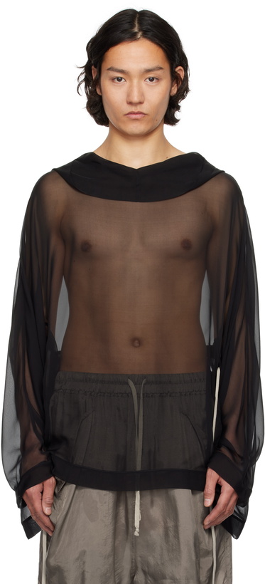Photo: Rick Owens Black Hollywood Hooded Tunic Hoodie