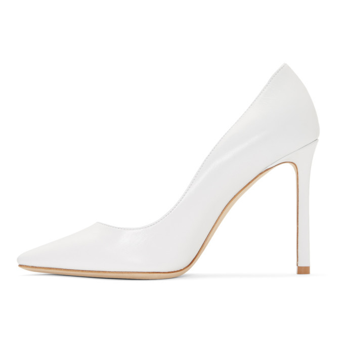 Jimmy Choo White Leather Romy 100 Heels