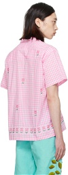 HARAGO Pink & White Floral Shirt