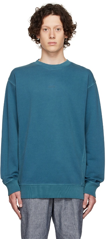 Photo: BOSS Blue Cotton Sweatshirt