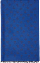 Alexander McQueen Blue All Over Skull Scarf