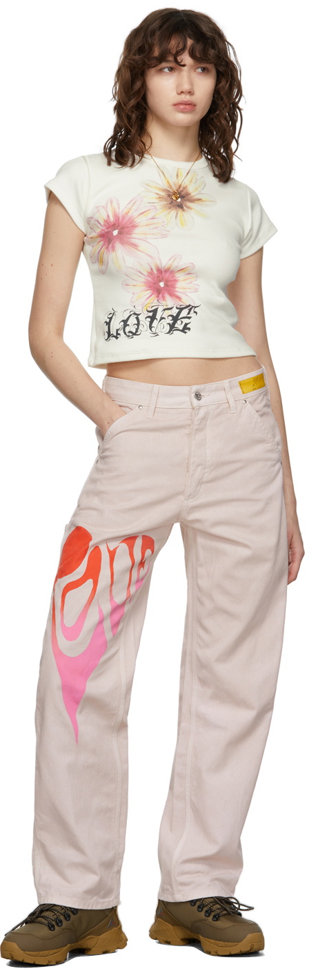 Juliet Johnstone SSENSE Exclusive Pink Single Element Hand Painted Trousers
