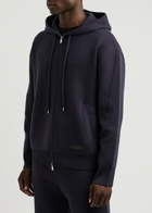 Lanvin Hooded Wool-blend Sweatshirt Navy