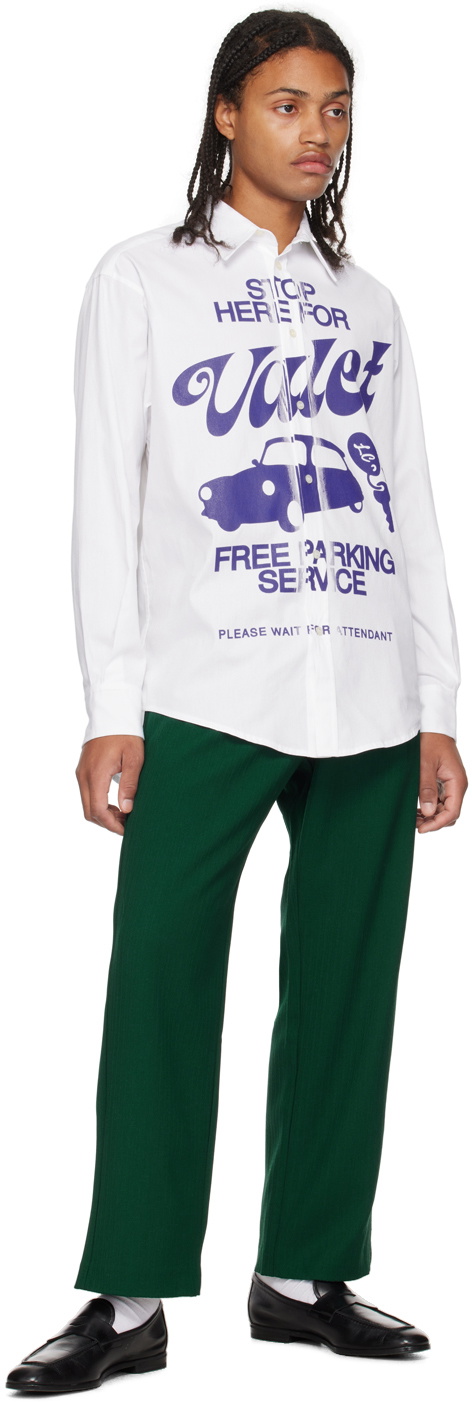 Late Checkout White Printed Shirt