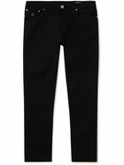 Brunello Cucinelli - Slim-Fit Straight-Leg Logo-Embroidered Jeans - Black