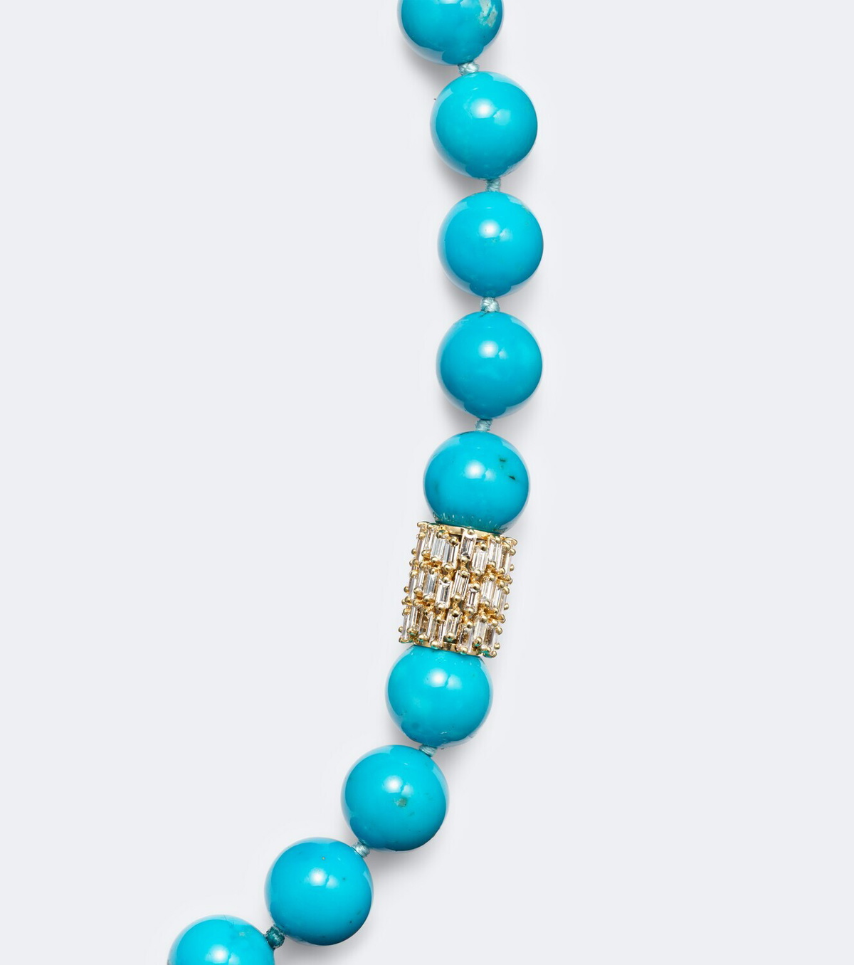 Suzanne Kalan 18kt gold necklace with turquoise and diamonds