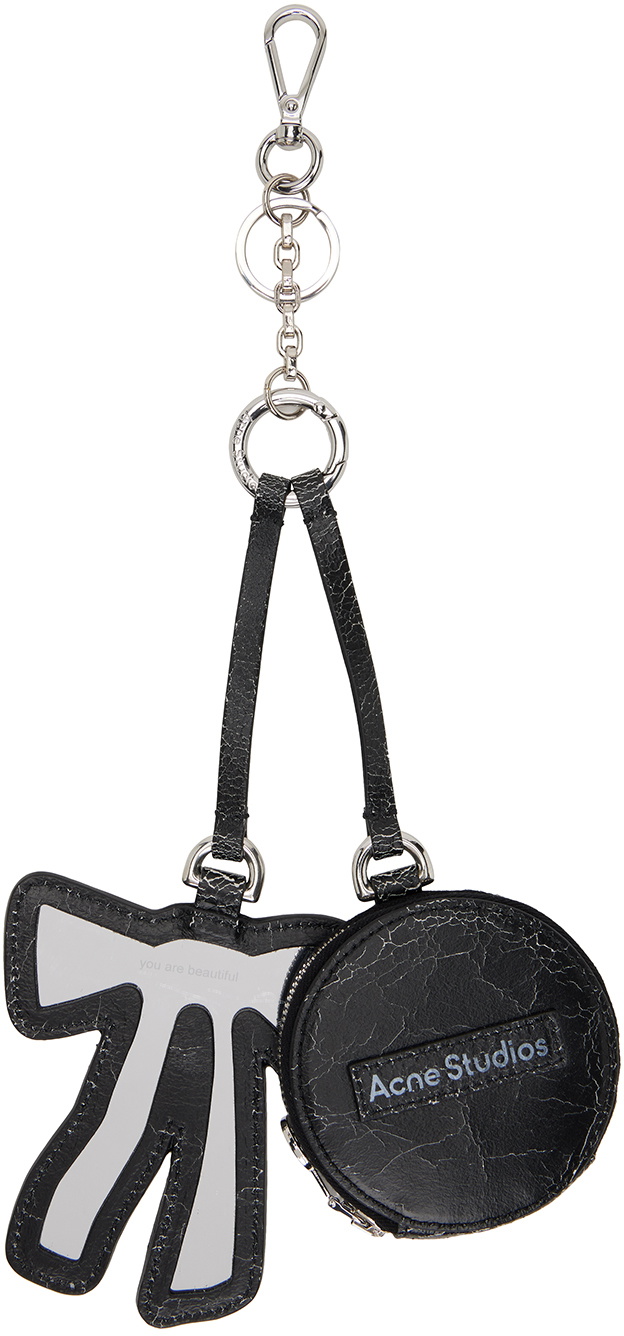 Acne Studios: Black Bow Mirror Coin Pouch | SSENSE