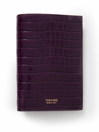 TOM FORD - Croc-Effect Leather Passport Cover