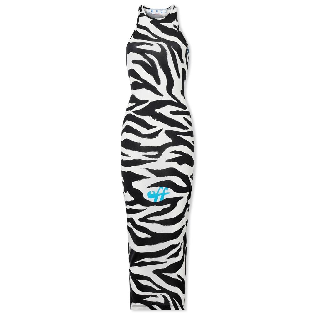Off-White Zebra Print Bodycon Midi Dress Off-White Off-White Zebra Print Bodycon Midi Dress Off-White