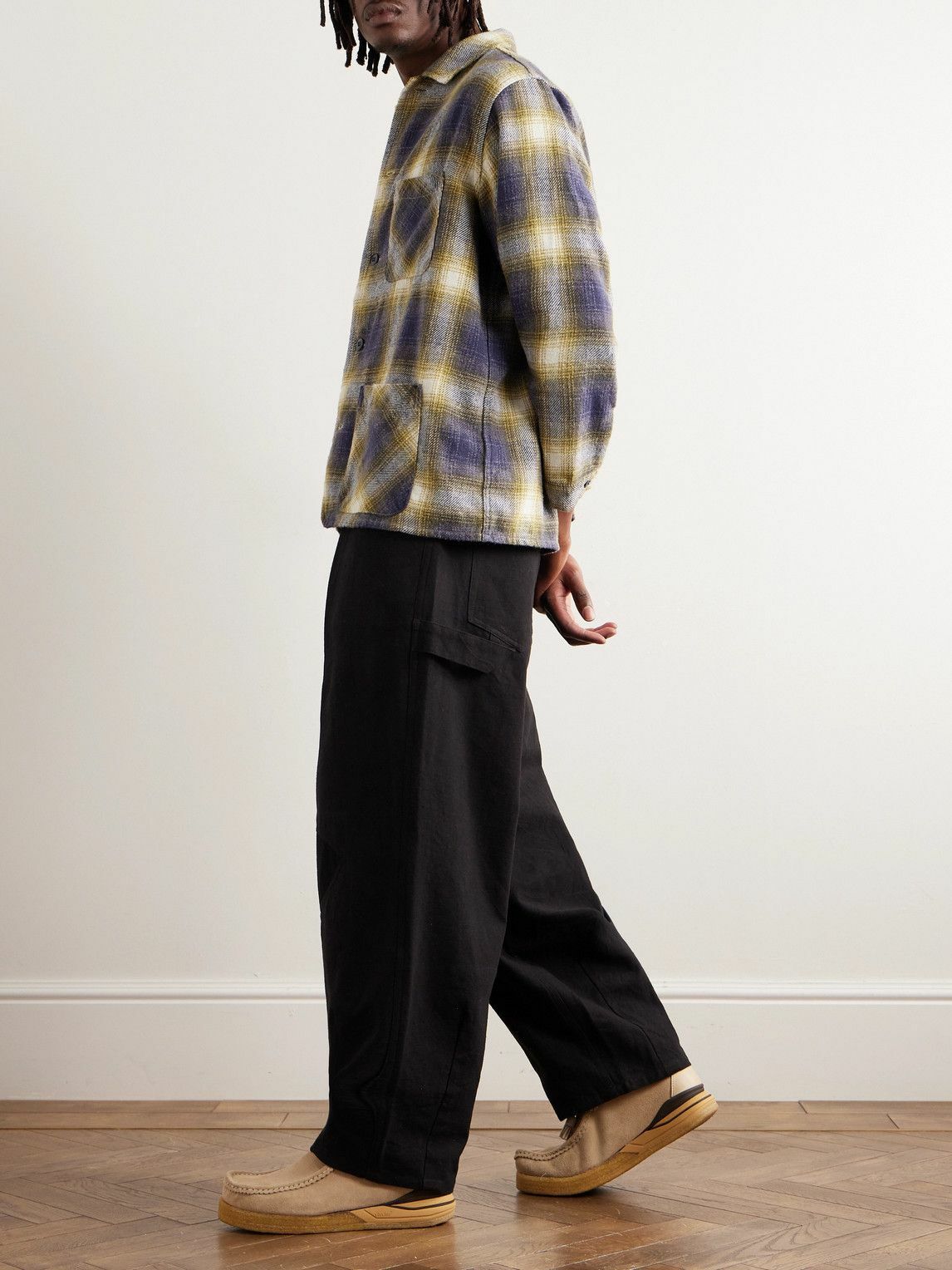 Remi Relief - Jazz Nep Checked Cotton-Blend Flannel Shirt - Purple