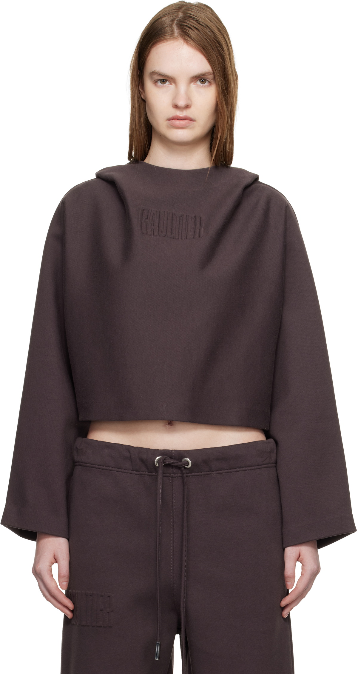 Jean Paul Gaultier Brown 'The Embossed Gaultier' Hoodie