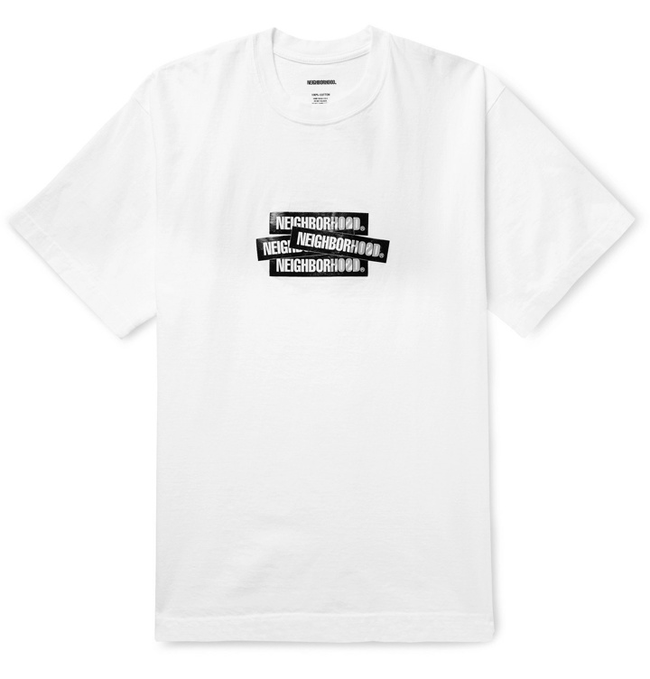 Photo: Neighborhood - Decal Logo-Print Cotton-Jersey T-Shirt - White