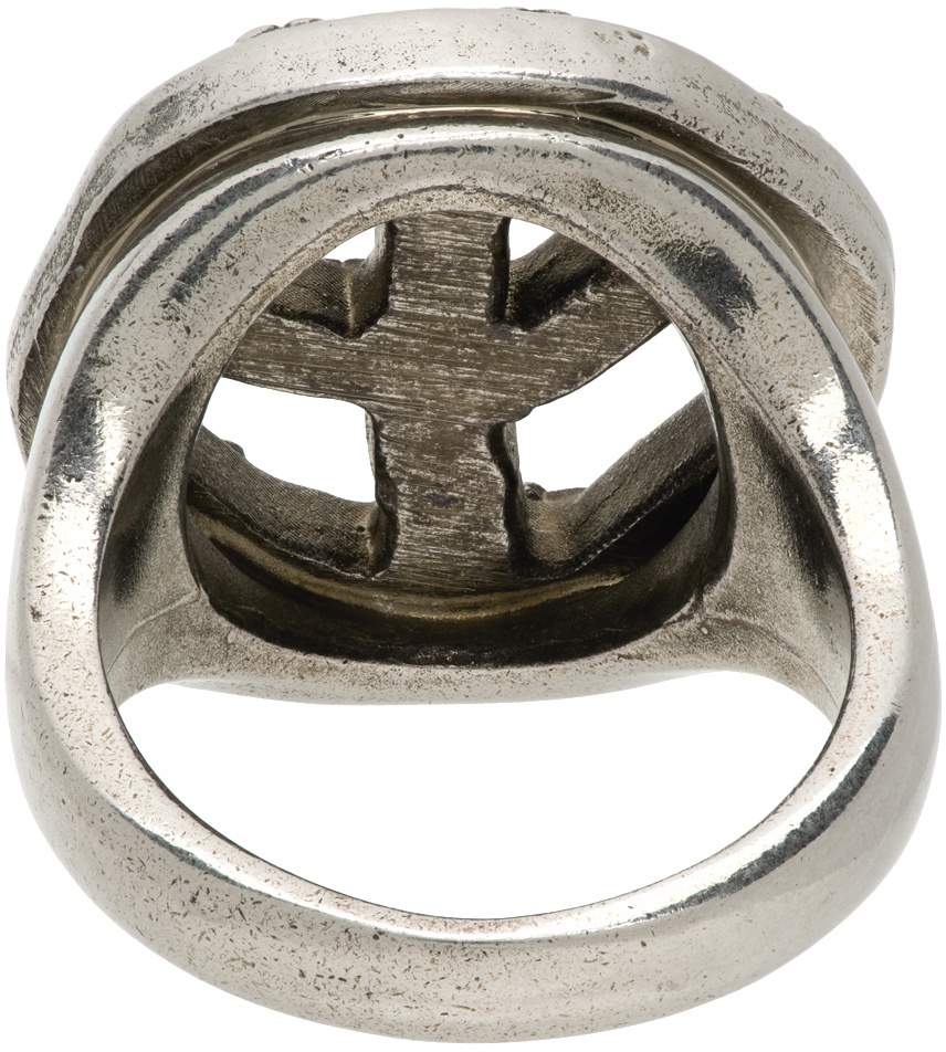 Acne Studios Silver Peace Sign Ring