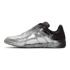 Maison Margiela Black and Silver Glitter Application Replica Sneakers
