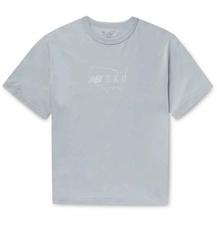 Photo: Save Khaki United - New Balance Logo-Print Supima Cotton-Jersey T-Shirt - Gray