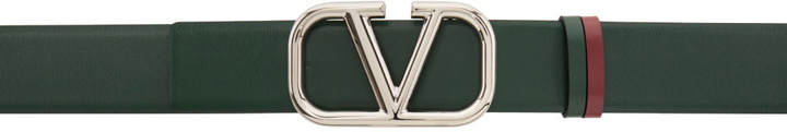 Photo: Valentino Garavani Reversible Green & Burgundy VLogo Belt