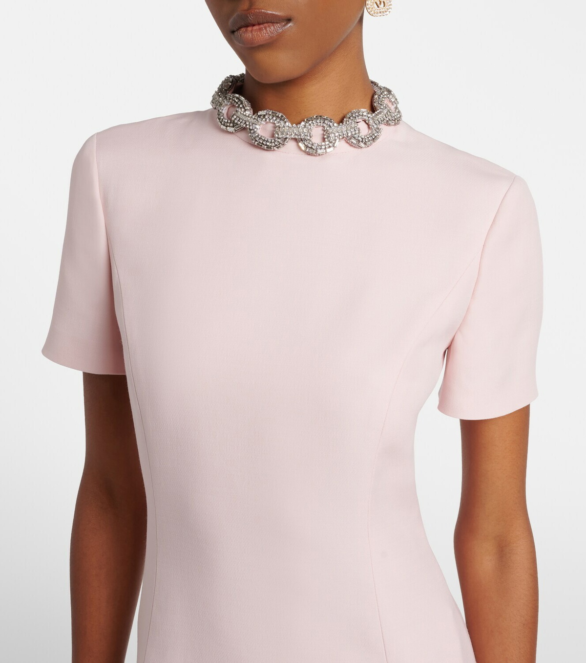 Valentino Crepe Couture embellished midi dress