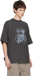 We11done Gray Pearl Necklace Teddy T-shirt