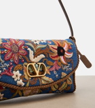 Valentino Garavani DeVain Small embroidered denim shoulder bag