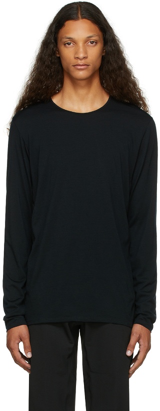 Photo: Veilance Black Wool Frame Long Sleeve T-Shirt
